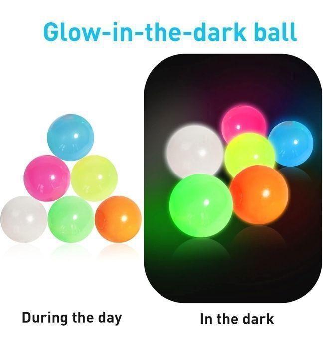 Lot de 8 balles anti-stress collantes fluorescentes – Relaxation et amusement pour petits et grands