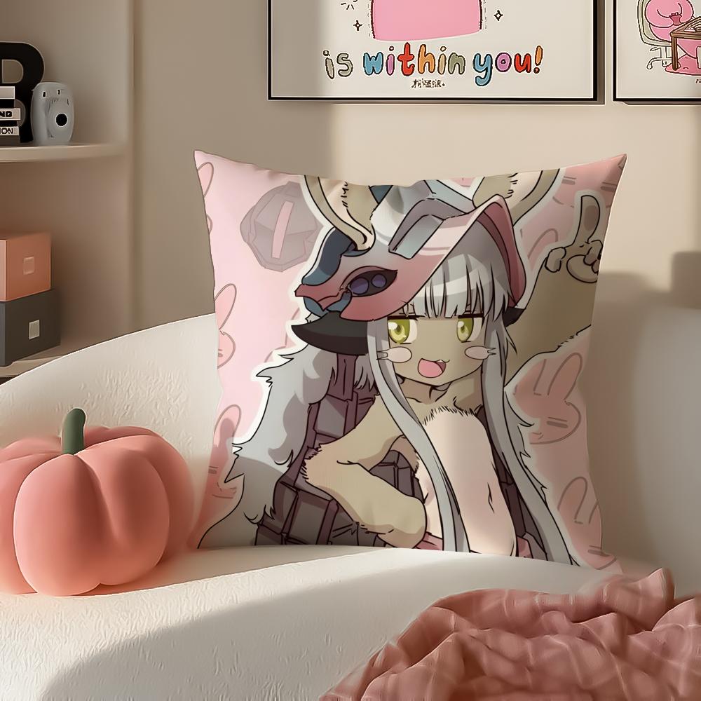 Anime Haunting NNanachi Riko from Made In AAbyss Cushion Cover Pillowcase Short Plush Invisible Zipper Room Sofa Cushion Cover