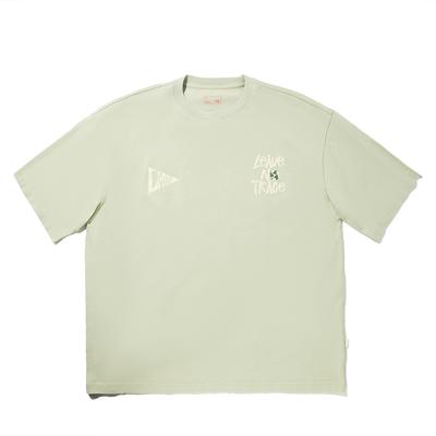 Li Ning Comfortable Casual Simple Letter Print Fashion Versatile Round Neck Short Sleeve T-Shirt Unisex T-Shirt Desert-Green AHSVA89-5