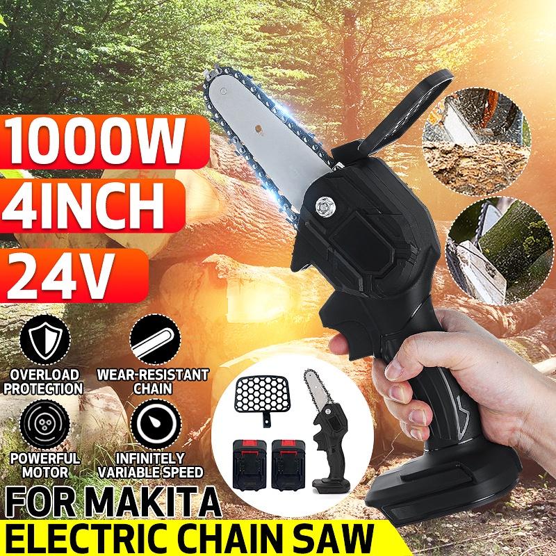 24V Mini Portable Electric Pruning Saw Rechargeable Electric Saws with 2x Lithium Battery Charger Woodworking Garden Logging