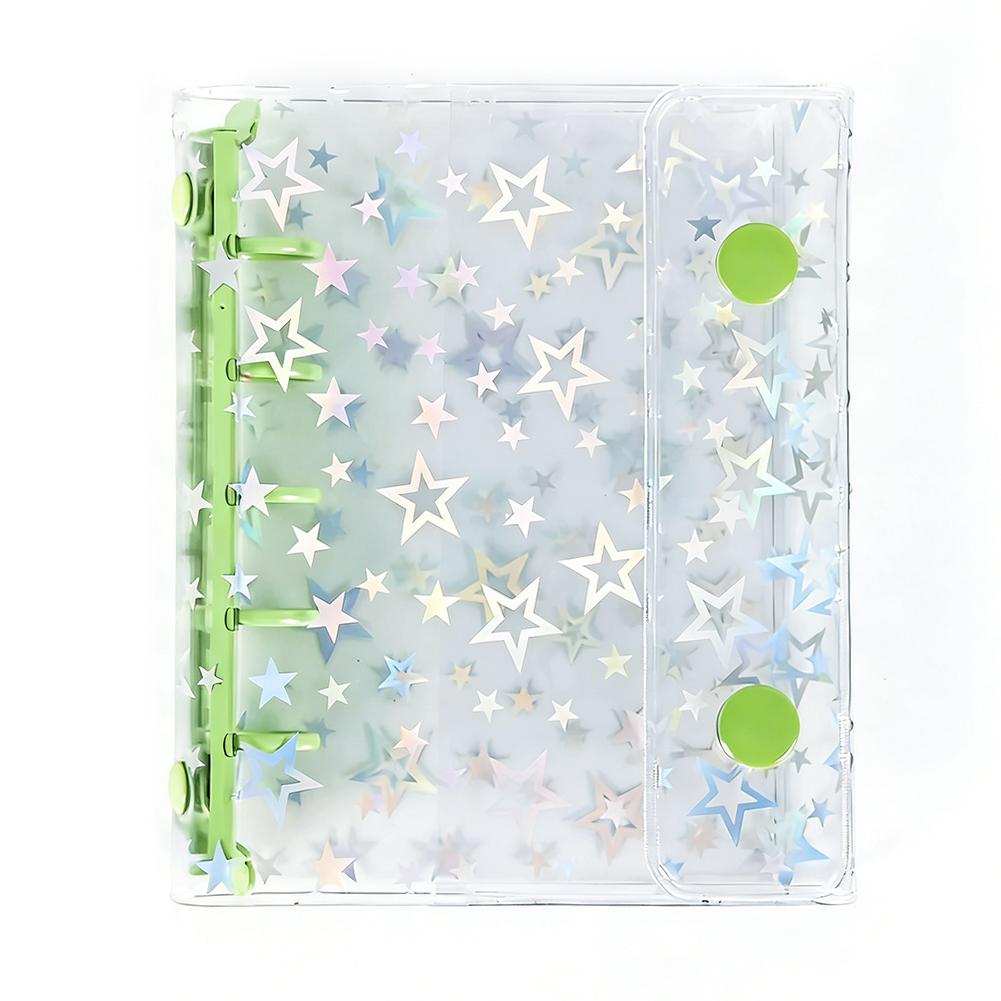 M5 Clear Glitter Star Mini Binder Notebook Diary Kawaii Hand Account Book DIY Postcard Collect Photo Album Stationery