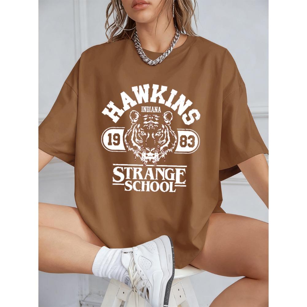 Printed Cotton T-shirt for Women's Summer Short Sleeved Top, Round Neck Oversized T-shirt for Casual Women's Wear, Versatile and Trendy Style
