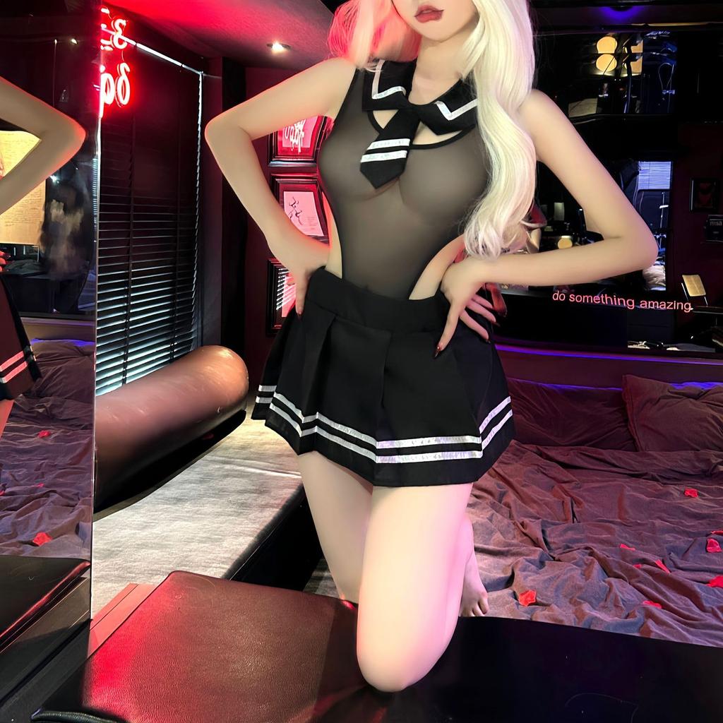 Sailor High School Gym Gym School Cultural Black [LIKENNY] Uniform, Gal, See-through, Cosplay, JK, Sexy, Girl, Uniform, Miniskirt, Cute, Popular,