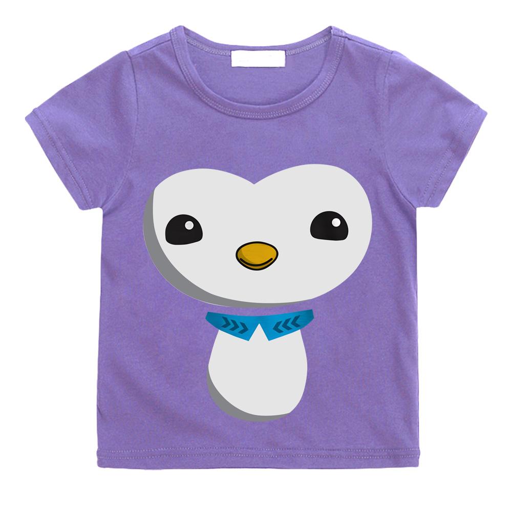 The Octonauts Kawaii Penguin Print T-shirts Cartoon Manga Cotton Short Sleeve Boys/Girls T Shirt Teens Cartoon Print Streetwear