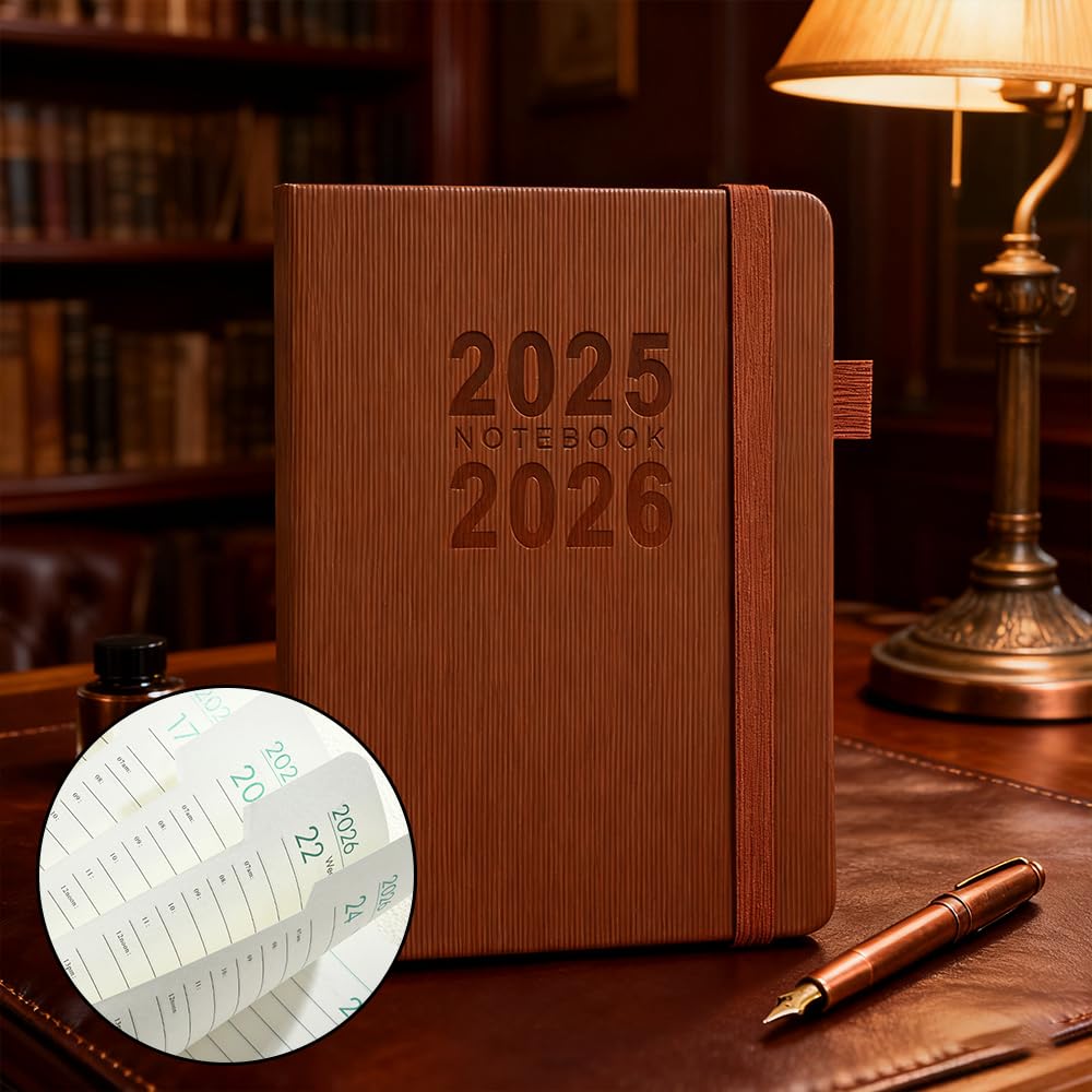2025-2026 A5 Schedule Planner System Diary Business Planner Time Management Notebook Business Notebook Work Use Notebook with Elastic Band System