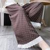 Lace Pants, Butterfly Knot Cotton Silk Printed Wide Leg Pants, Women's Spring And Summer Elastic Waist High Waist Pants, Cartoon Cute Cool Pants