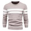 Urban Style Mens Striped Blend Pullover With High Elasticity For Casual Autumn Wear