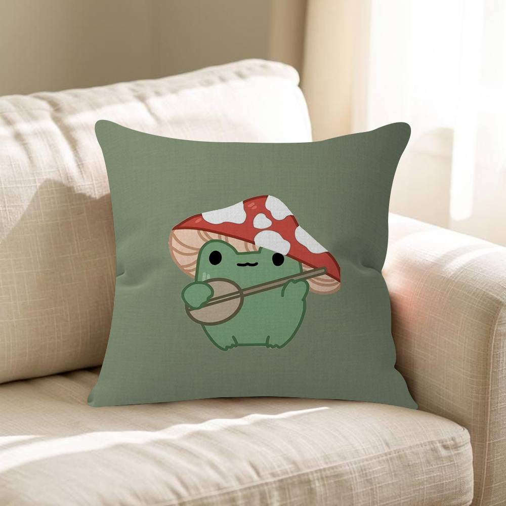 Cartoon Frog Mushroom Pillowcase Toon Gift Cushion Cover Bedroom Home Sofa Chair Seat Decor Pillow Case