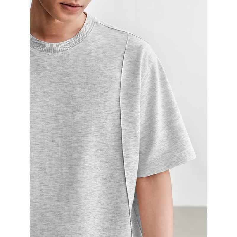 HAUT TON Men's 3D Split Line Short Sleeve T-Shirt