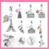 Charms Original Copper Charms Beads Paris Eiffel Tower Church Charm For Bracelet Pendant Dangle Women Jewelry Gift