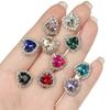 10Pcs/lot 14x15MM Metal Heart Rhinestones Acrylic Sewing Accessories DIY Clothing Hair Accessories Decorative Jewelry