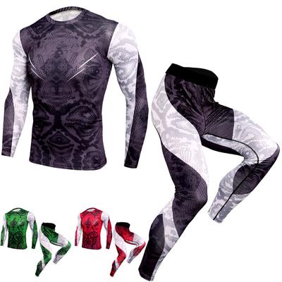 Men's Fitness Sports Quick Dry Suit Running Training Tights Breathable Compression Sportwear