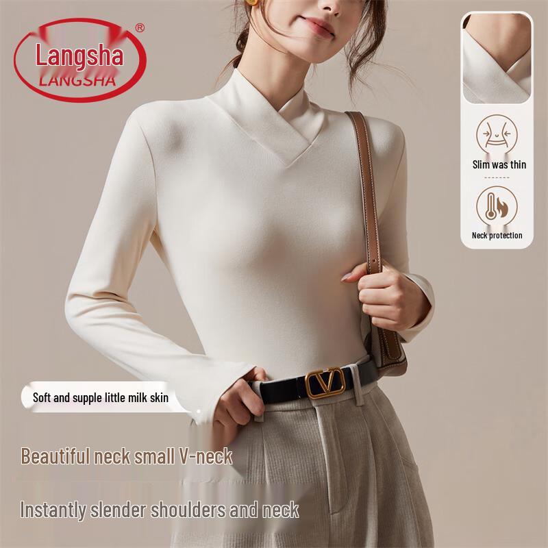 Langsha Women's Crossover Neck Thermal Base Layer Top