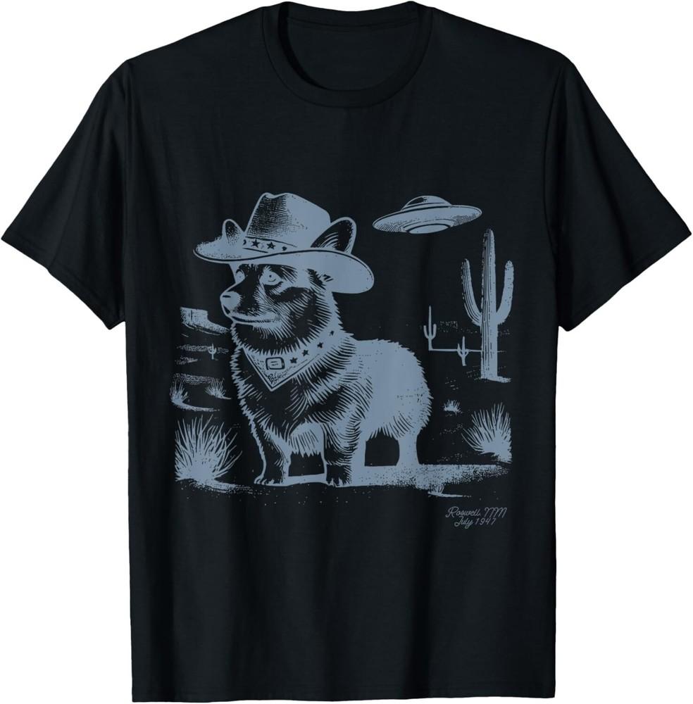 

Vintage Funny 90s Western Cowboy Corgi Ufo T-Shirt unisex T-Shirt Unisex T-Shirt XXL