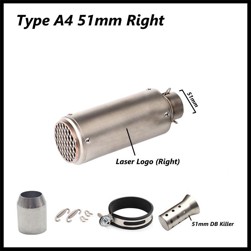 51mm 61mm Motorcycle Exhaust Pipe Muffler DB Killer Left Right Side Universal for ER6N SV650 CRF230 Z800 R1 CB650F CB1000R MT07