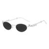 Diamond-encrusted oval metal glasses European and American pearl small frame glasses frame feeling plain plain glasses plain sunglasses