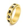 Rotating Love Dog Print Ring Cute Stainless Steel Minimalist Ring for Women Fashion Jewelry Accessories