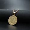 Mens Necklaces Virgin Mary Maria Miraculous Medal Gold color Stainless Steel Fashion Religion Jewelry