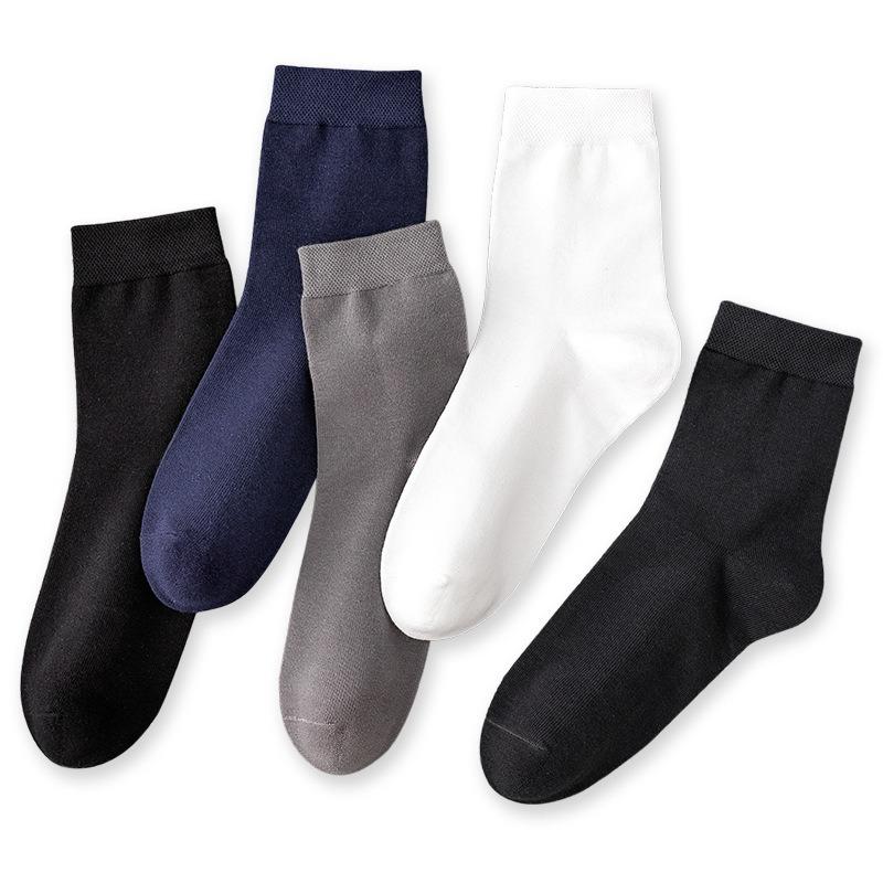 Șosete Bărbați Primăvară Bumbac Anti-miros Transpirație Șosete Bărbați Lungime Medie Șosete Sport Culoare Solidă Timp Liber Bărbați Șosete Bumbac Anti-scămoșare