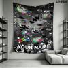 Custom Name Mr Puzzles Wall Tapestry Aesthetic Wall Hanging Printed Fabric Blanket Decorative Tapestries for Bedroom Living Room Home Decor