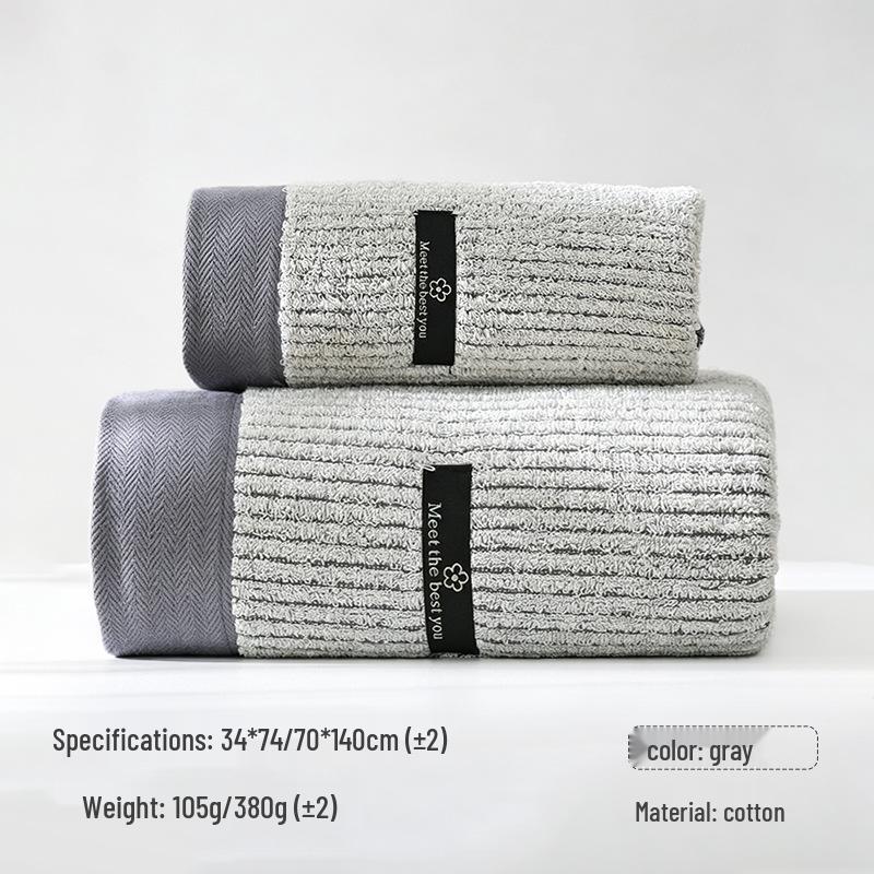 Toalha de Banho e Rosto Bordada de Algodão Puro Espesso - Altamente Absorvente, Perfeita para Uso Doméstico ou Presentes