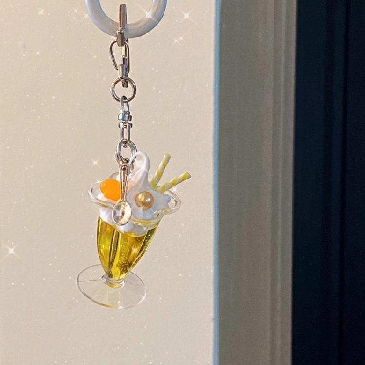 Keys Rings Ornament Juice Cup Pendant Fashion Keyring Accessories for Keychains