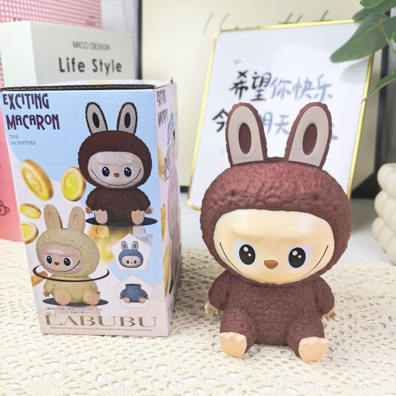 

1 шт. Студенты Лабубу Копилка для монет Кукла Украшение Милый Монстр Лабубу Копилка Фигурка Модель Орнамент для детей Подарок коричневый