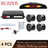 New LED Parking Sensor System Backlight Parktronic Monitor Display Kit Backup Detector Assistant 4 Probes