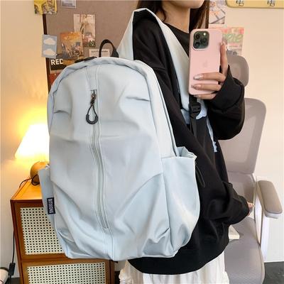 New High-value Niche Design Backpack, Solid Color Simple and Large-capacity Backpack for Junior High School Students