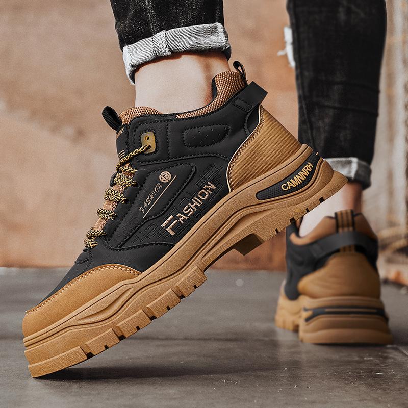 Men's shoes new autumn trend versatile high-top casual platform tooling non-slip men's sports dad trendy shoes