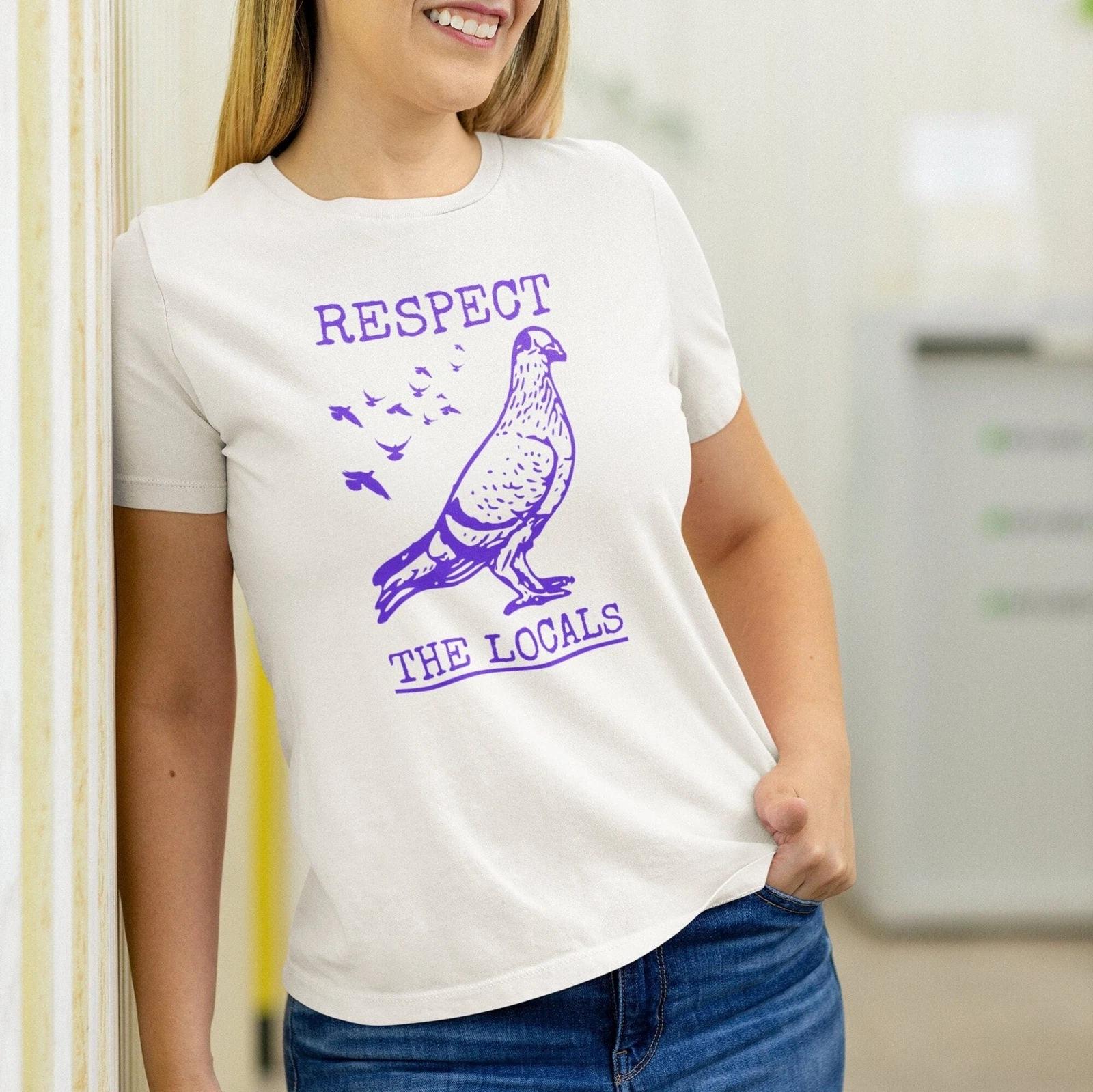 Respect The Locals Pigeon Shirt, Bird Lover XL