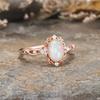 Sanjie Rose Gold Opal Ring: Exquisite Ladies' European & American Fashion Jewelry