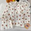 Cartoon Japanese Bear High Value Cute Cloud Cotton Lace Edge Pajamas Women'S Summer Short Sleeve Three-Piece Set