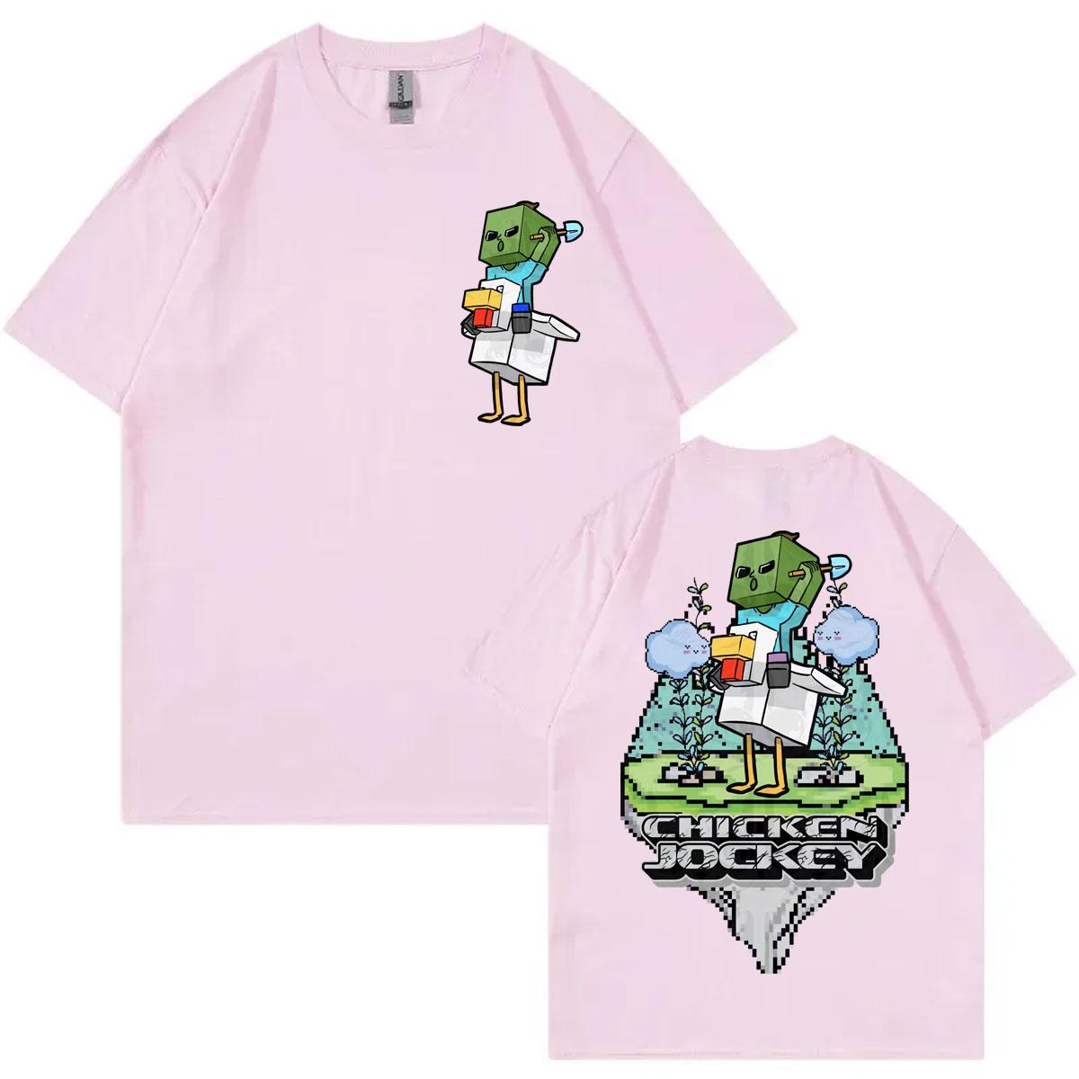 

Chicken Jockey Game Cartoon Graphic T Shirts Men Women Y2k Fashion Short Sleeve T-shirt High Quality Clothing T-shirts XXXXXL розовый