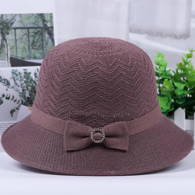 WTEMPO Spring Summer Solid Color Foldable Sunscreen Bucket Hats Wide Brim Travel Beach Breathable Bow Sun Hats