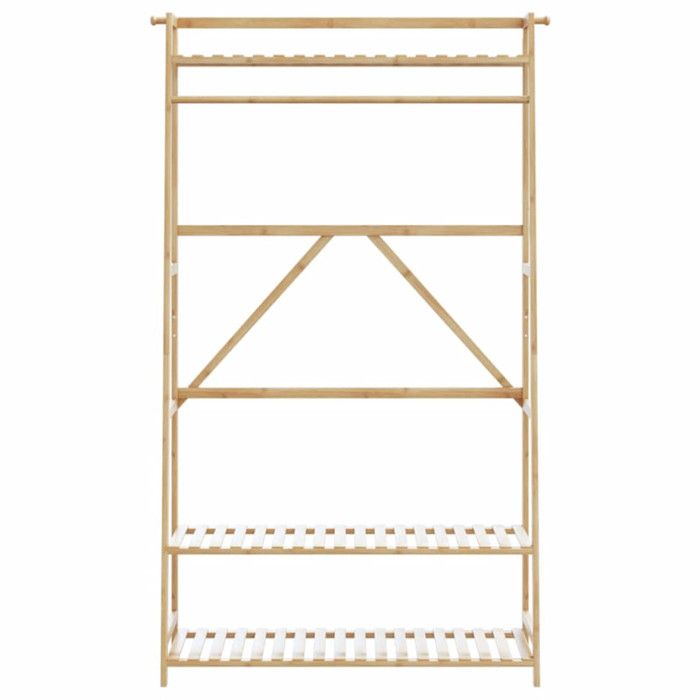 VidaXL Clothes Rack with Shelves 110x40x180 Cm Bamboo, Coat Rack, Coat Rack with Shelf, Clothes Rack In 4008925