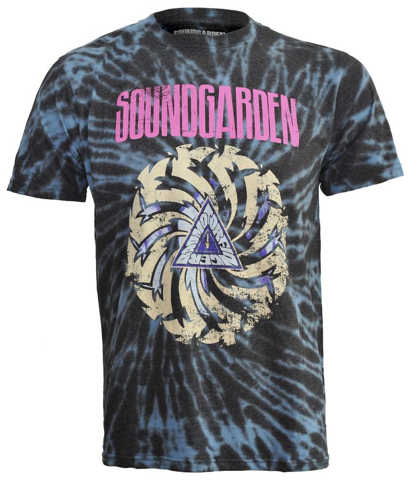 Soundgarden T Shirt Badmotorfinger Band Logo Blue New Official Dip Dye Wash Rock