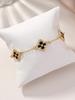 1pc Luxurious Four Leaf Clover Beaded Bracelet Women Vintage Artistic Chic And Unique High-End Bracelet Suitable