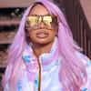 Retro Edgy Punk Trendy High End Designer Style Oversized Square Shaped Multi Colored Female For Both Male Sun Glasses