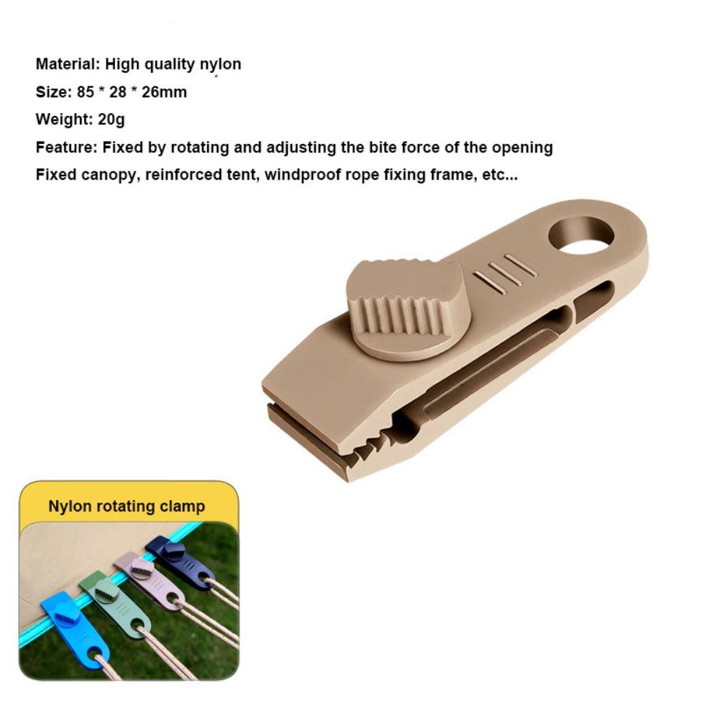

85*28*26mm Outdoor Camping Tent Clamps Nylon Canopy Awning Tarp Cord Buckle хакі