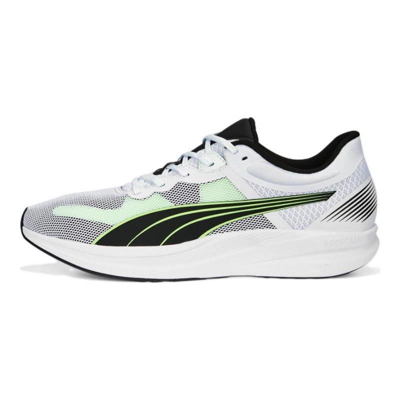 PUMA Redeem Profoam Round Toe Lace-up Textile Slip-resistant Low-top Running Shoes Men White Black Green 377995-02 41