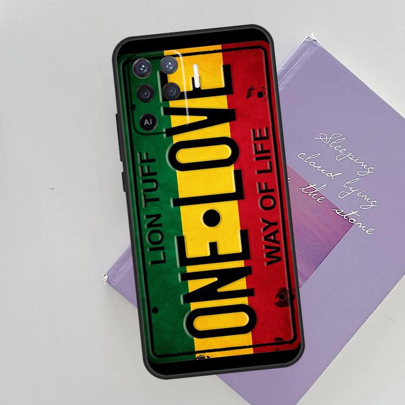 Bob Marley Rasta Lion Phone Case For Oppo A54 A74 A94 A15 A16 A17 A52 A72 A76 A96 A57 A58 A78 A98 A53S Cover Case