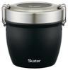 Skater Insulated Lunch Rice Bowl Two 800ml Stainless Vacuum Box, Shape, Tiers, Capacity, Steel, Insulated, Black, STLBD8AG-A
