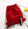 Schoolbag Canvas Bag Drawstring Backpack Solid Color Simple Versatile Cloth Bag Bundle Bag Women's Bag Leisure Bag