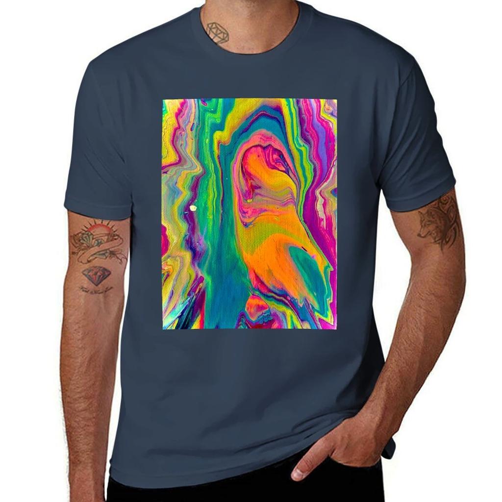 Edited Photo Of Original Acrylic Flow Painting Tshirt Construction Work Tee Shirt