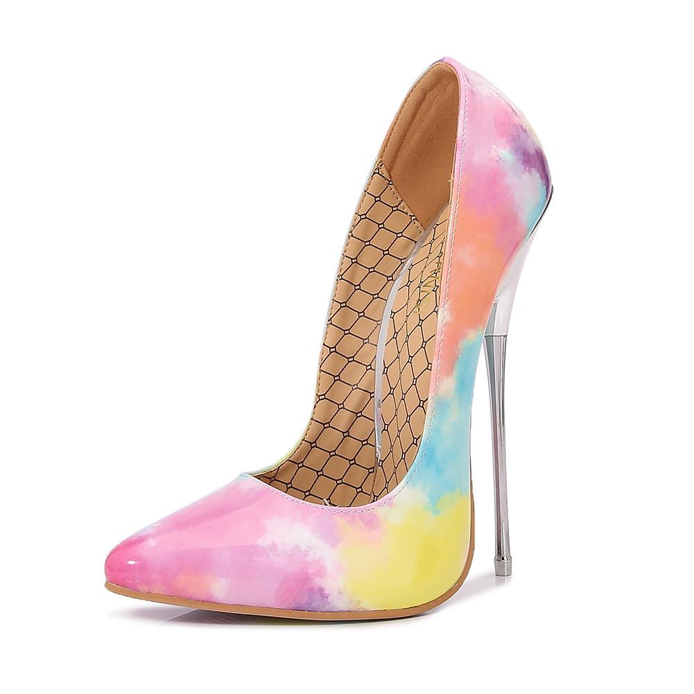 Women Big Size Hand Painted Graffiti Pointed Toe Stiletto Pumps Art Pattern Fashion Nightclub Party High Heels WZ-A16-35