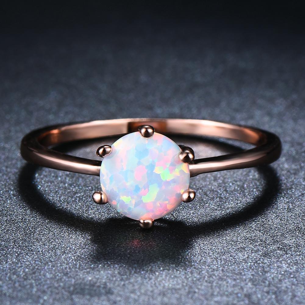 

Rose Gold Six Claw Ring Fashionable Simple Commuting Retro No. 6