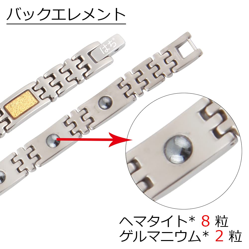 Pure Titanium Couple Germanium Jewelry [HACHI] Bracelet, Anti-Static, Magnetic, Hematite, Bracelet, Women's (19.5, Women's)