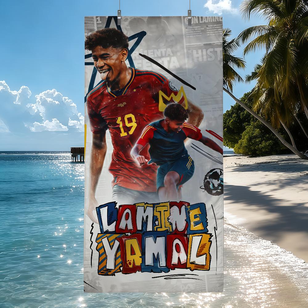 Toalla de Estrella de Fútbol L-lamine Y-yamal Secado Rápido Toallas de Playa Son Adecuadas Para Piscinas Camping Yoga y el Gimnasio