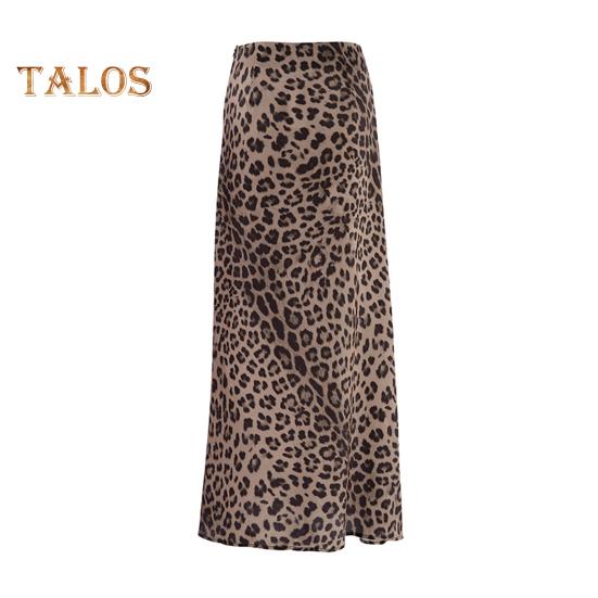 Dámska sukňa Vysoký pás Plášť s leopardím vzorom Tvar rybieho chvosta Dĺžka po podlahe Zapínanie na zips Polovičné rozopínanie Priedušná Mäkká party Prom Maxi sukňa